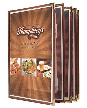 10 View 8.5X11 Book Style Cafe Menu Cover