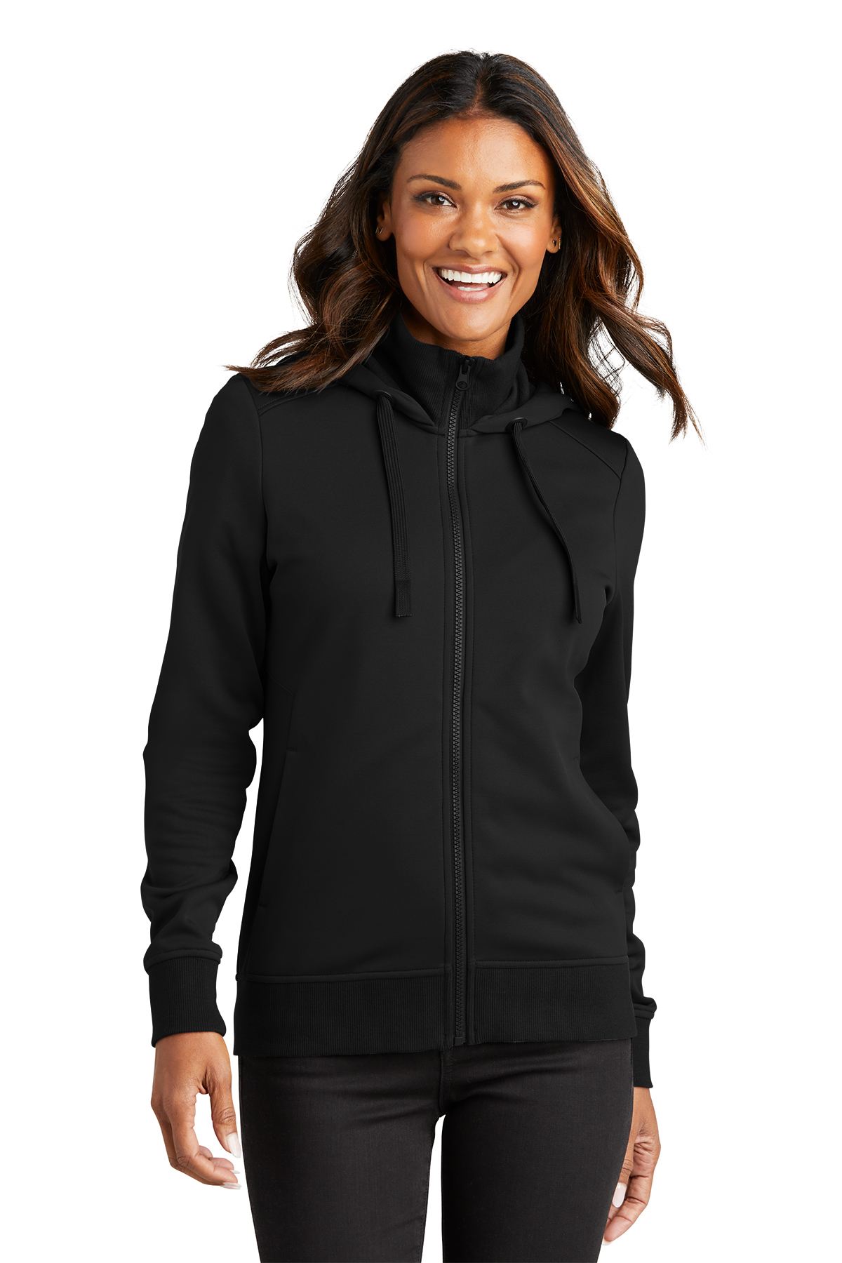 Port Authority® Ladies Smooth Fleece Hooded Jacket