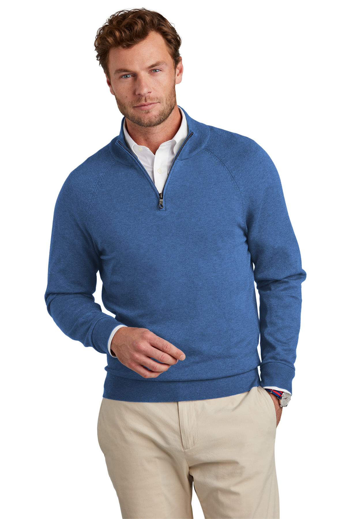  Brooks Brothers® Cotton Stretch 1/4-Zip Sweater