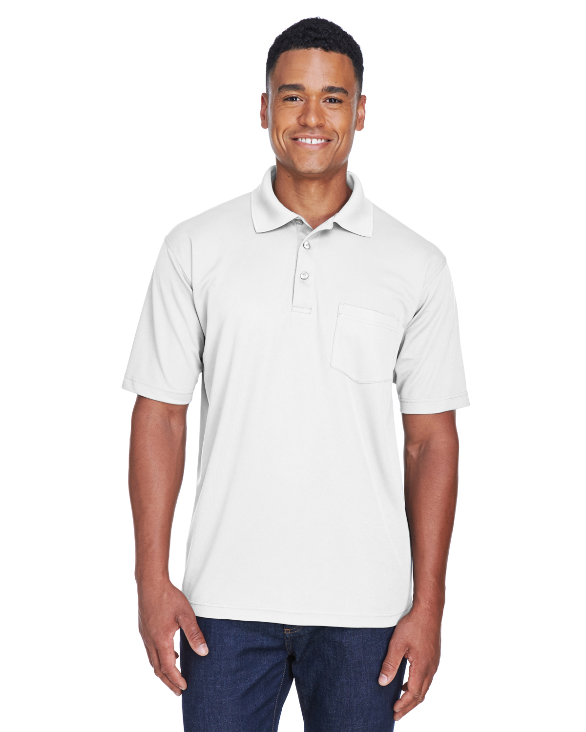 UltraClub Adult Cool & Dry Mesh Piqué Polo with Pocket