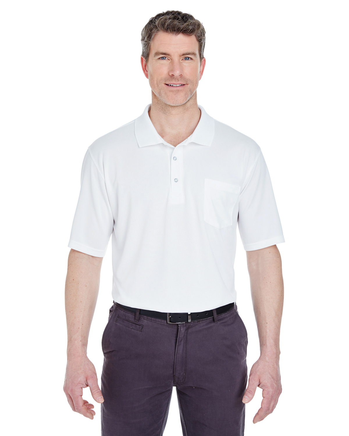UltraClub Adult Cool & Dry Sport Polo with Pocket