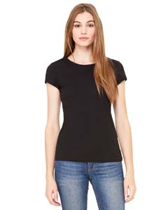 Bella + Canvas Ladies\' Sheer Mini Rib Short-Sleeve T-Shirt