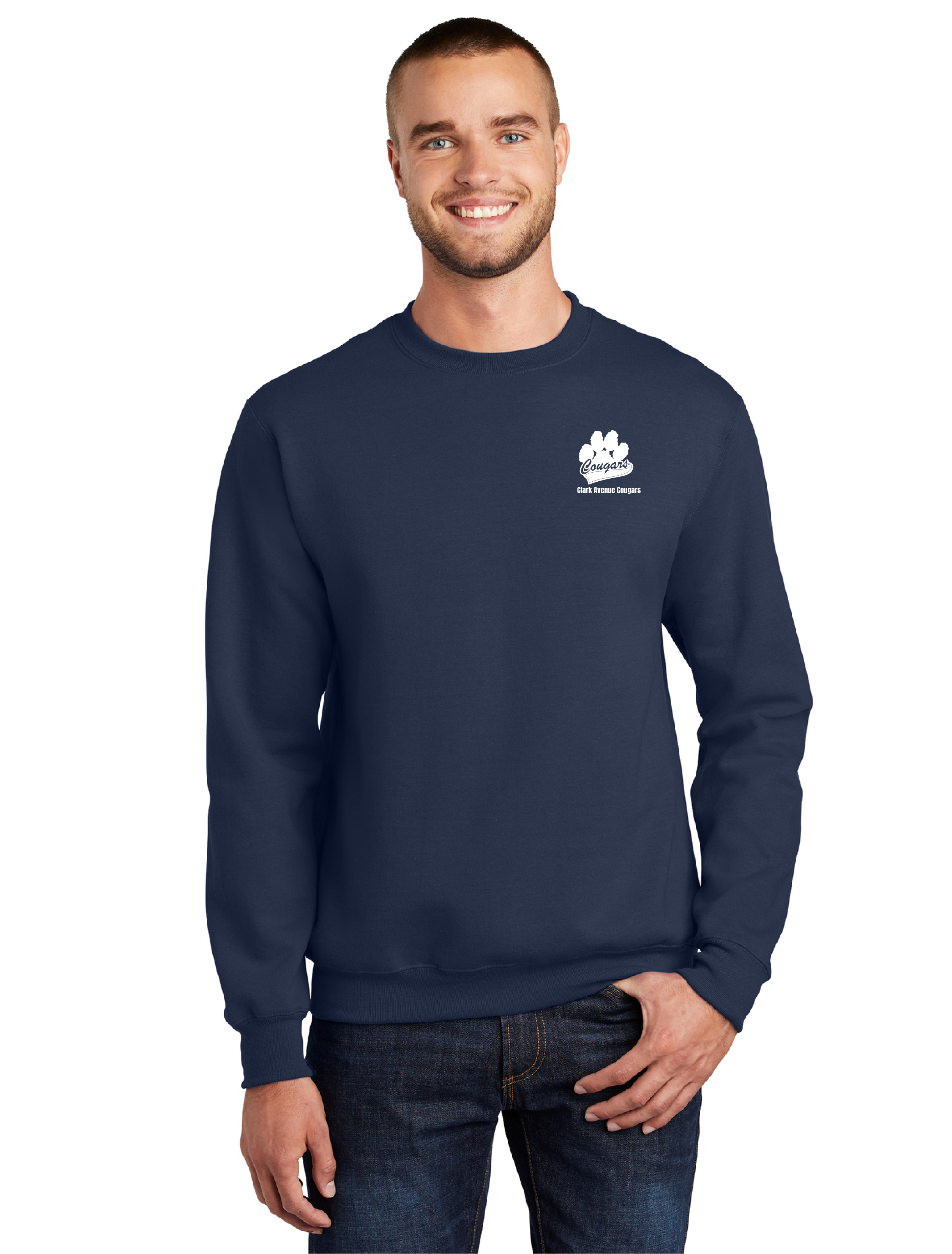 Adult Essential Fleece Crewneck Sweatshirt PC90 Clark Avenue School