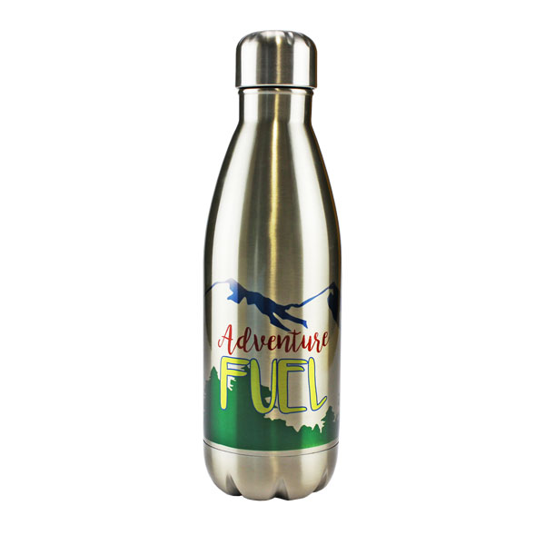 SSB17 Water Bottle - 17oz - White or Stainless Steel w/Cap