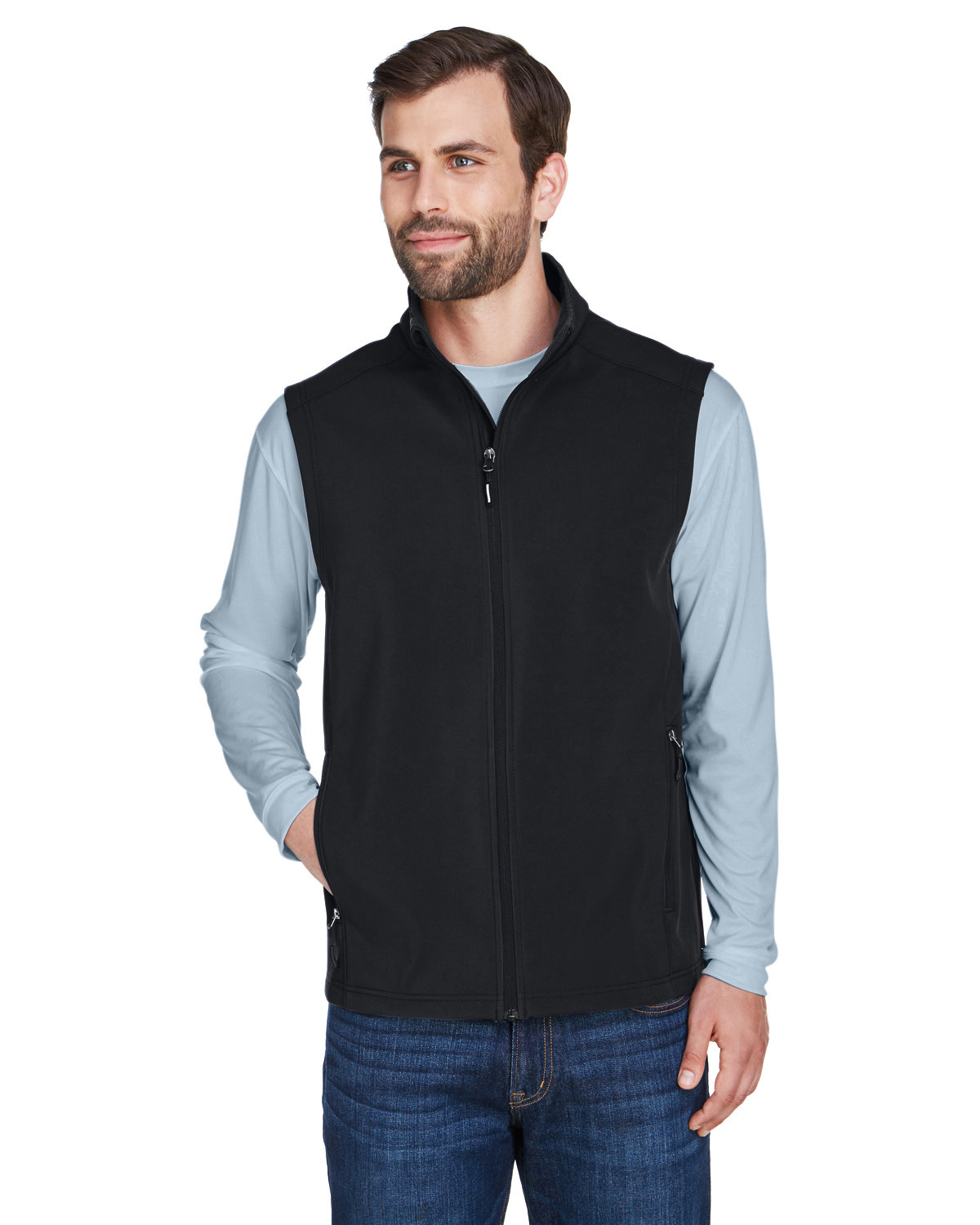Core 365 Men\'s Cruise Two-Layer Fleece Bonded Soft Shell Vest 