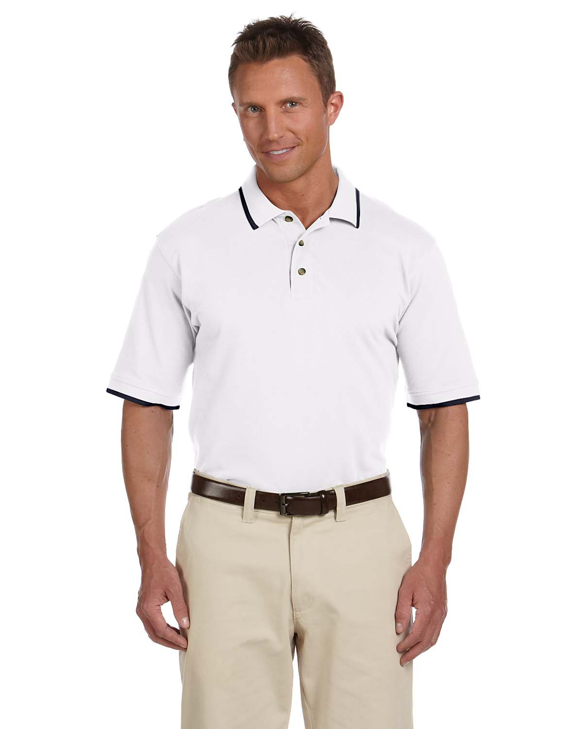 Harriton Adult 6 oz. Short-Sleeve Piqué Polo with Tipping