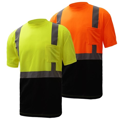 CLASS 2 SAFETY T-SHIRT WITH BLACK BOTTOM